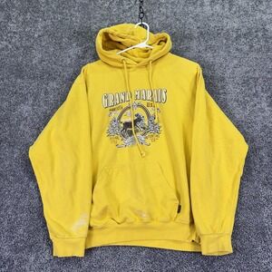 Exist Hoodie Mens Medium Yellow Fleece Pullover Grand Marais Graphic USA MN
